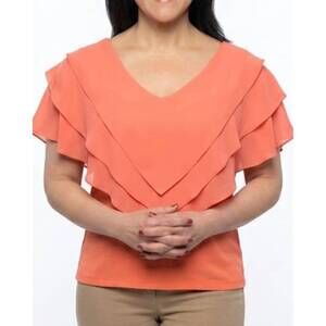 NEW AZI kate cascade top in coral